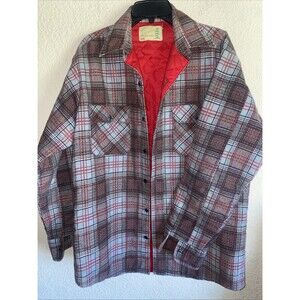 Vintage Sears Fieldmaster Quilted Flannel Chore Jacket Shacket Hunting LT Camp